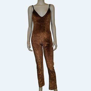 BACKBITE Velvet Snake Patterned Jumpsuit